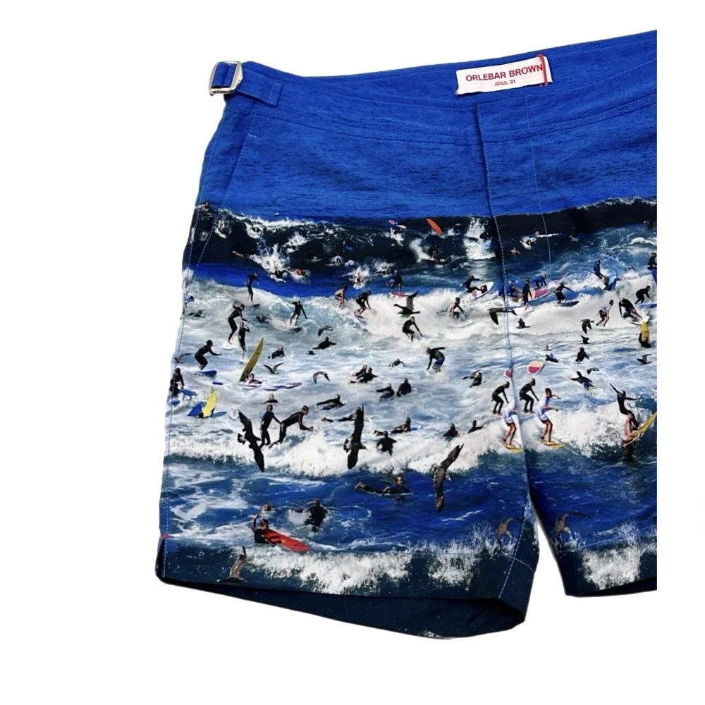 Orlebar Brown Men's Swim Shorts Bulldog Surfers In Laguna Beach Size 31 Designer
